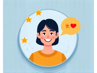 Smiling customer profile icon with a star rating, showcasing improved customer experience.