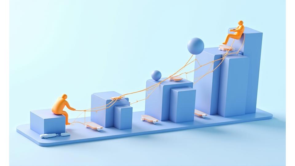 Abstract illustration representing growth and success through diverse collaboration, depicting interconnected pathways