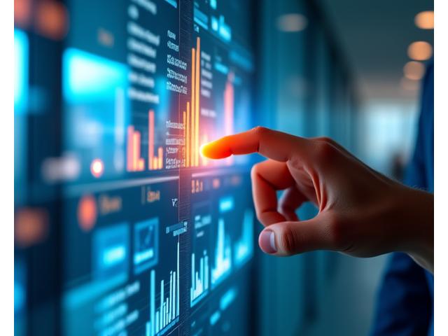 Hand adjusting controls on a holographic projection of growth metrics