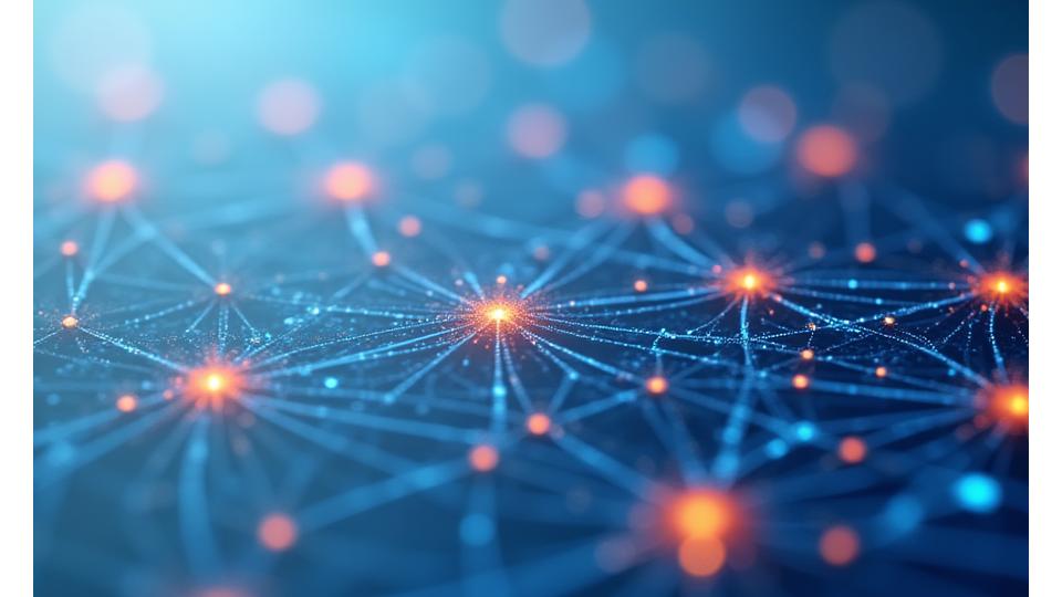 Abstract data visualization showing interconnected market research concepts and analytical insights