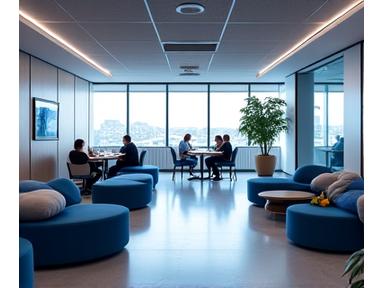 Modern office space with collaborative zones and quiet areas